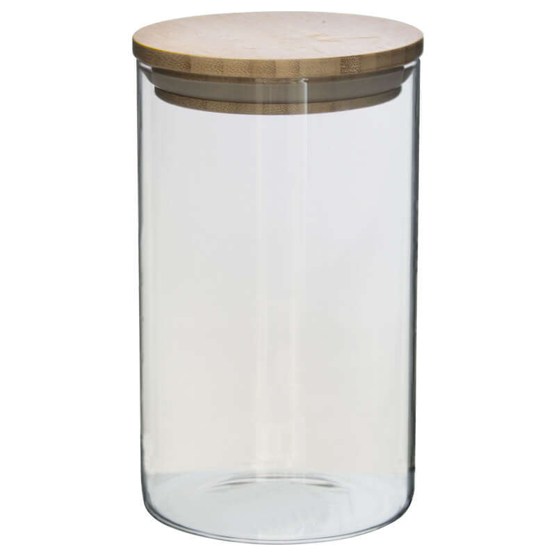 Jeanine Glass Jar & Wood Lid - Various Sizes