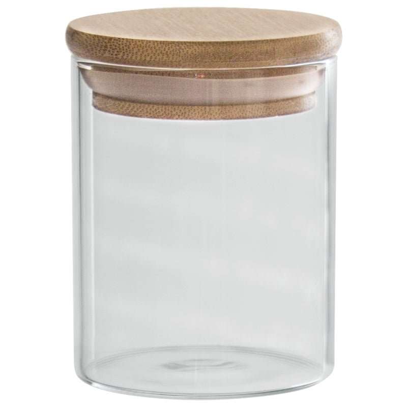 Jeanine Glass Jar & Wood Lid - Various Sizes