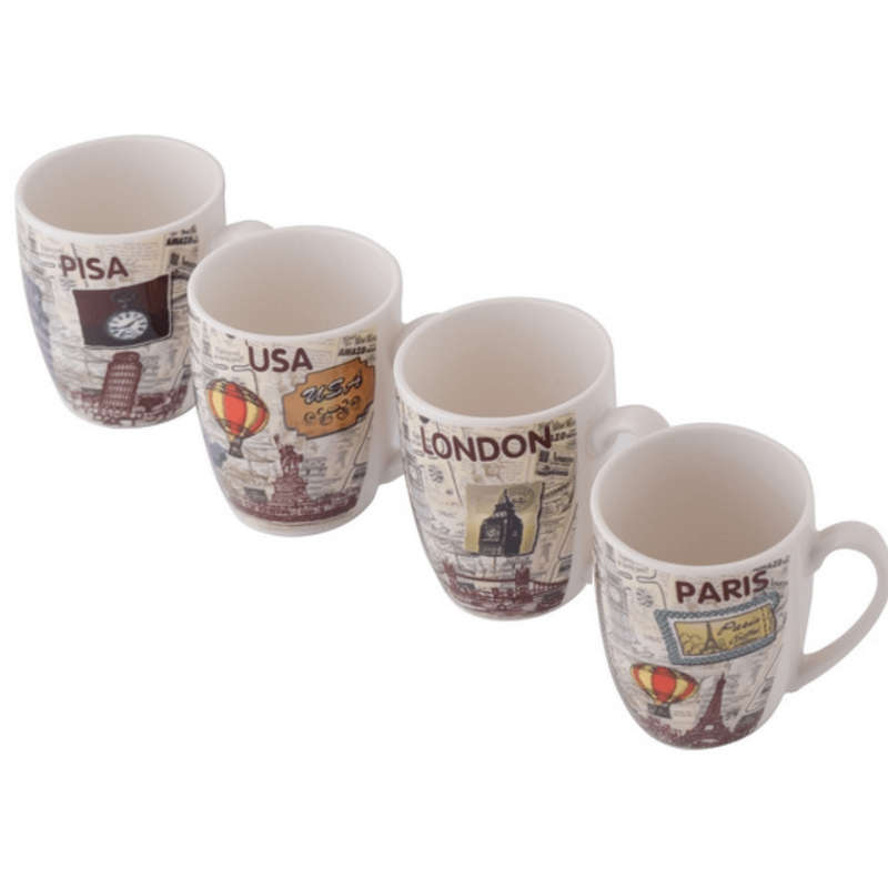 Jetsetter Coffee Mug Set - 4 Piece