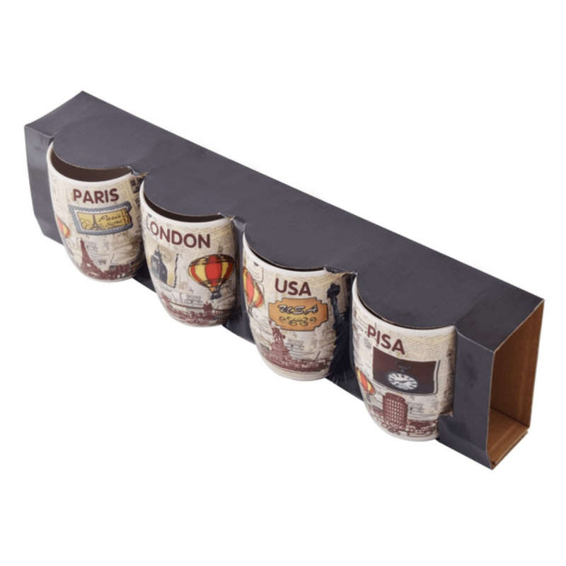 Jetsetter Coffee Mug Set - 4 Piece