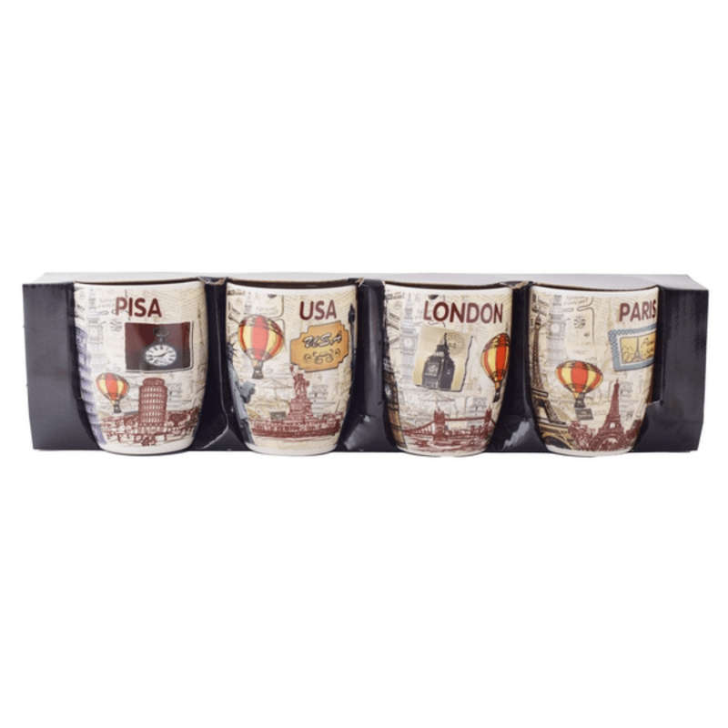 Jetsetter Coffee Mug Set - 4 Piece