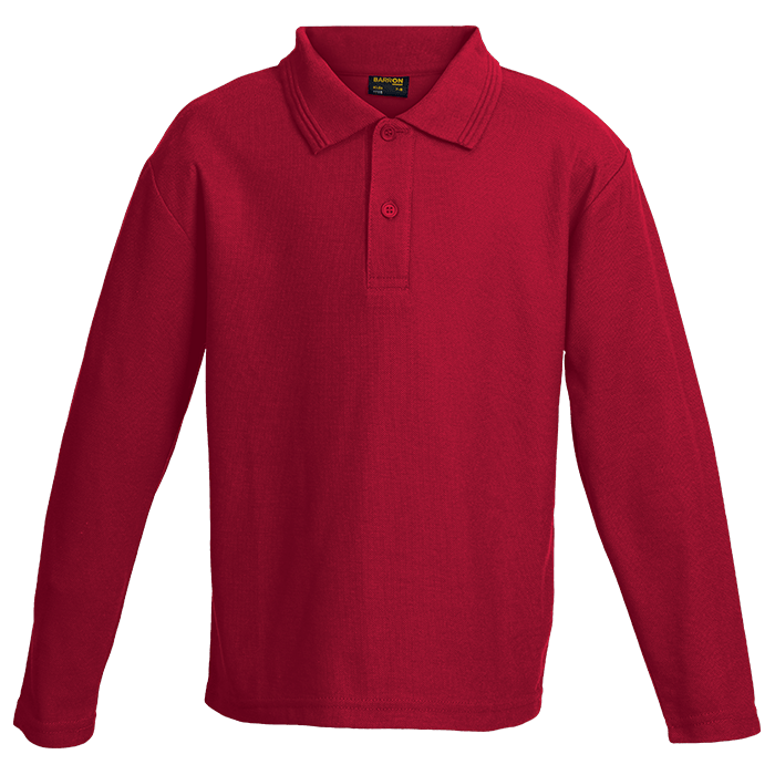 Kids Pique Knit Long Sleeve Golf Shirt