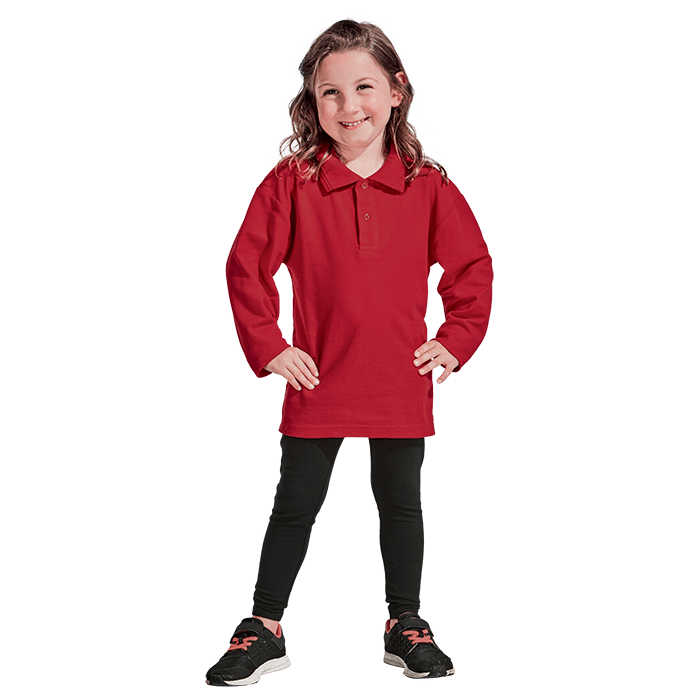 Kids Pique Knit Long Sleeve Golf Shirt