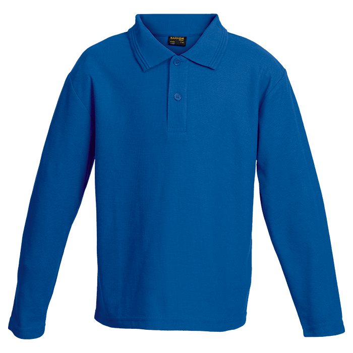 Kids Pique Knit Long Sleeve Golf Shirt