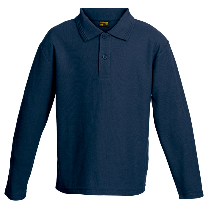 Kids Pique Knit Long Sleeve Golf Shirt