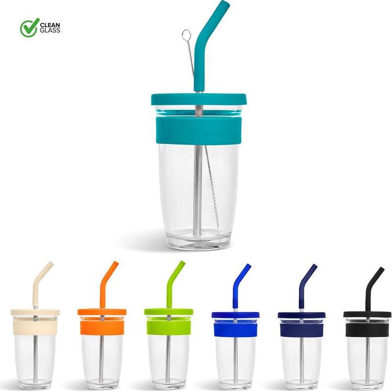 Kooshty Slurp Glass Kup & SS Straw - 480ml