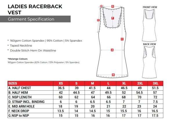 Ladies Racerback Vest