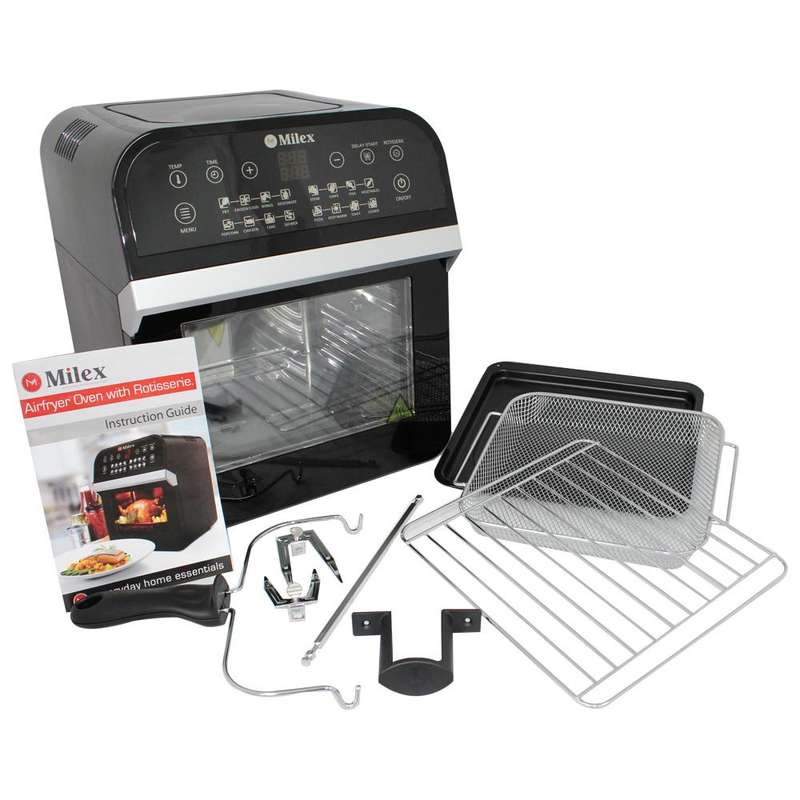 Milex Digital Air Fryer Oven with Rotisserie 12L