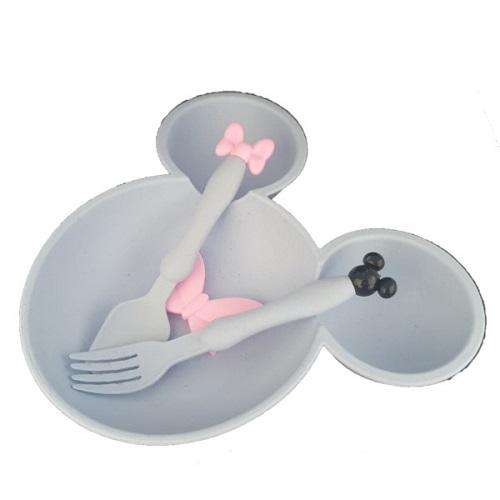 Minnie/Mickey Mouse Plate & Cutlery Set