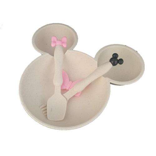 Minnie/Mickey Mouse Plate & Cutlery Set