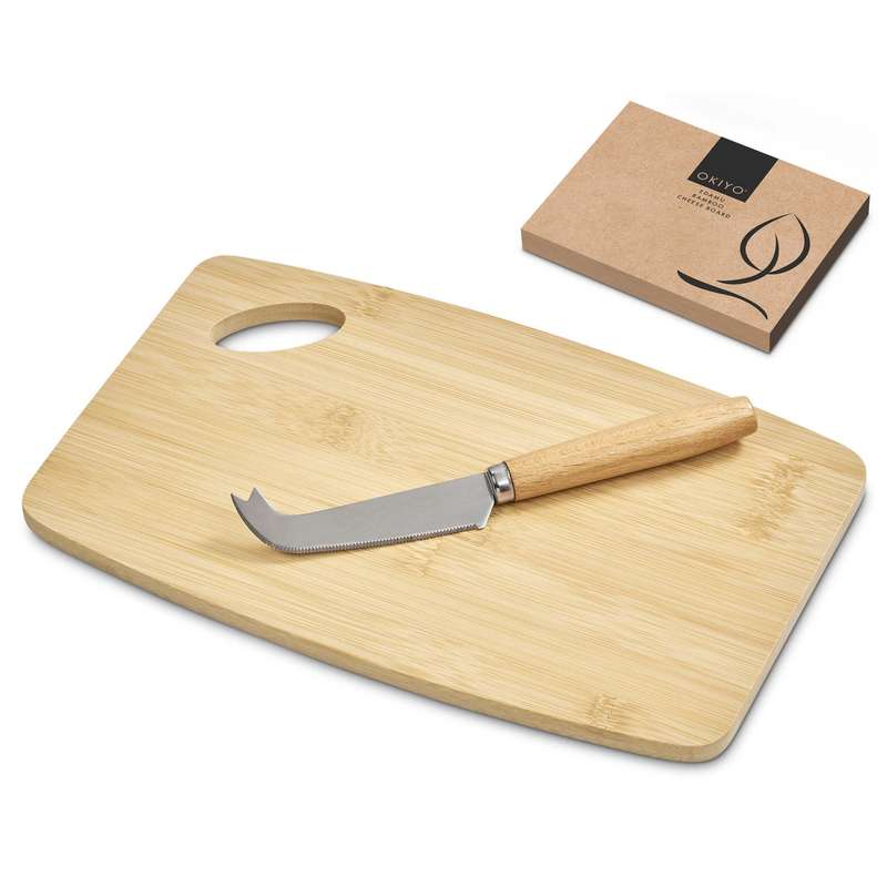 Okiyo Edamu Bamboo Cheese Board & Knife