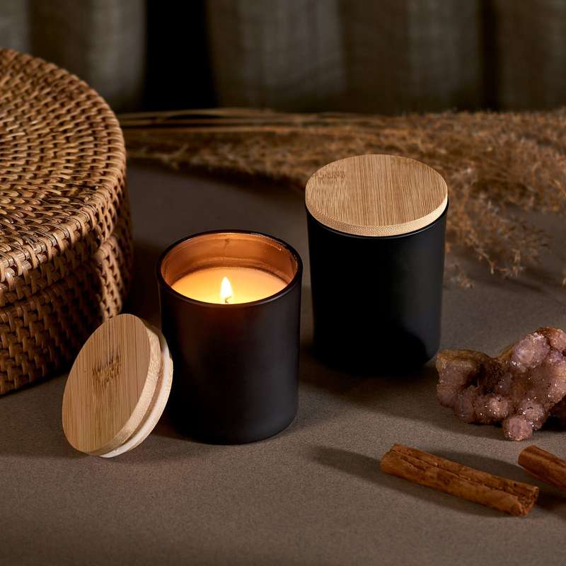 Okiyo Glass Scented Candle with Bamboo Lid