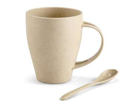 Okiyo Kawai Wheat Straw Mug & Spoon - 350ml