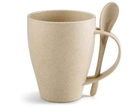 Okiyo Kawai Wheat Straw Mug & Spoon - 350ml