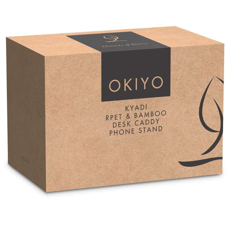 Okiyo Kyadi RPET & Bamboo Desk Caddy Phone Stand