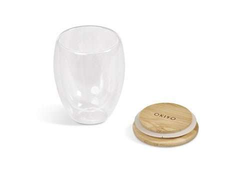 Okiyo Moco Double-Wall Glass Cup & Bamboo Lid