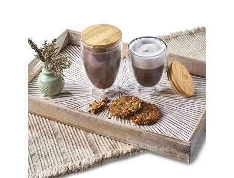 Okiyo Moco Double-Wall Glass Cup & Bamboo Lid