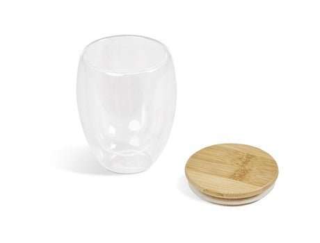 Okiyo Moco Double-Wall Glass Cup & Bamboo Lid
