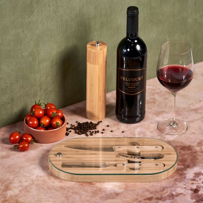 Okiyo Suraisu Bamboo Food And Wine Set