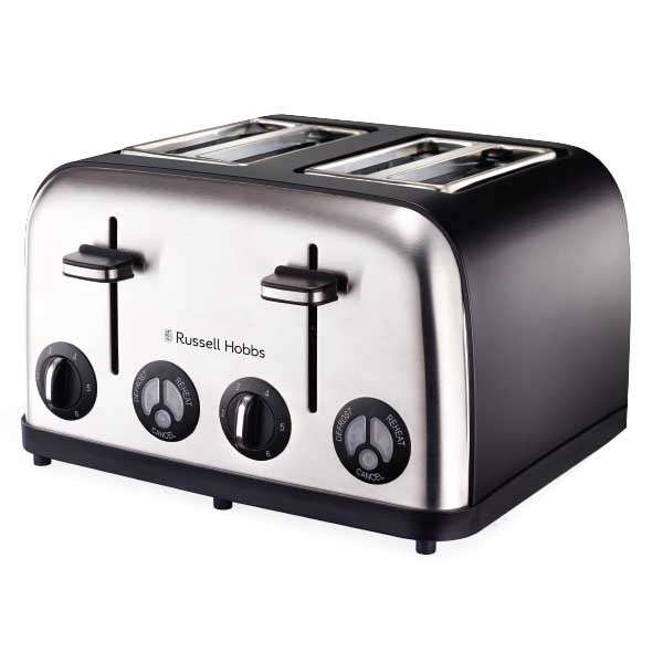 Russell Hobbs 4 Slice Toaster - Black Matt