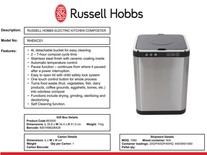 Russell Hobbs Electric Kitchen Composter