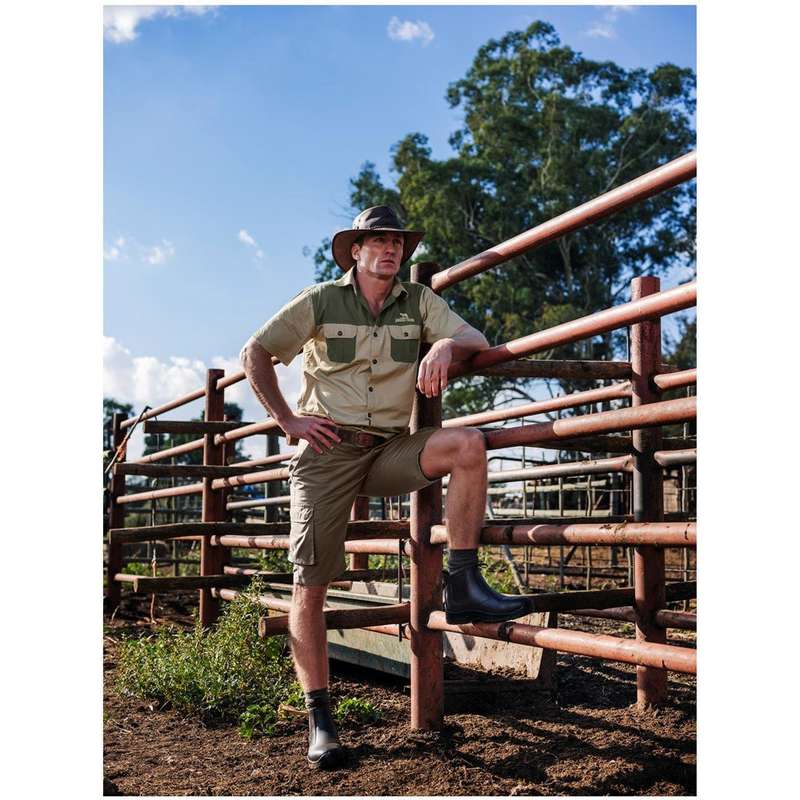 Short Sleeve Serengeti 2 Tone Bush Shirt - Mens
