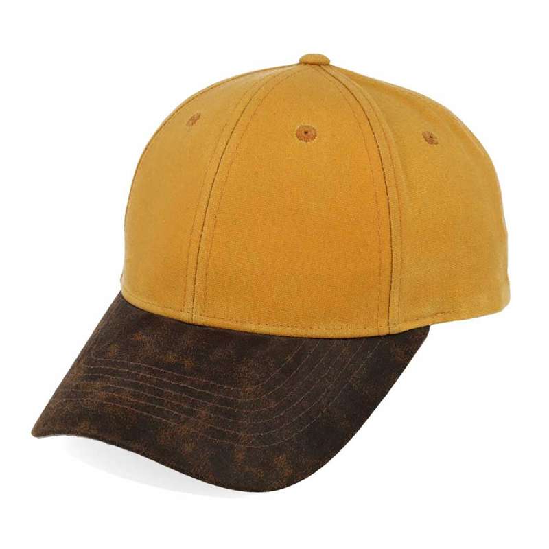 Two-Tone Waxed Oilskin 6 Panel Cap
