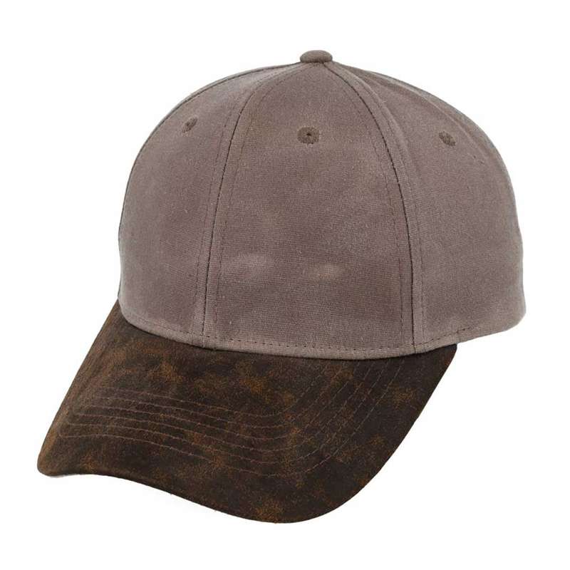 Two-Tone Waxed Oilskin 6 Panel Cap