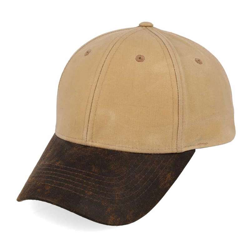 Two-Tone Waxed Oilskin 6 Panel Cap