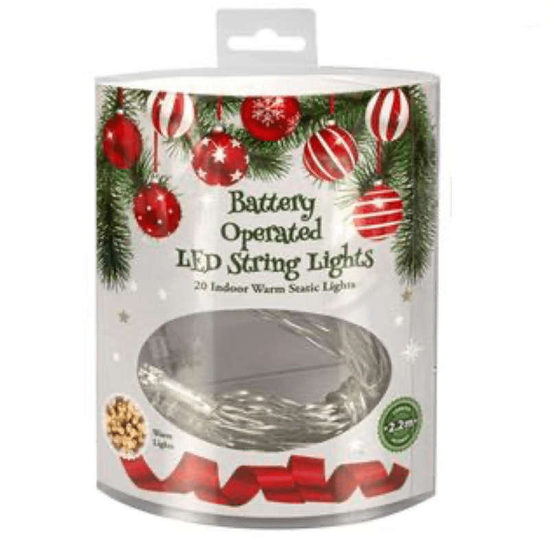 Xmas LED String Lights Battery Operated - 2.2m