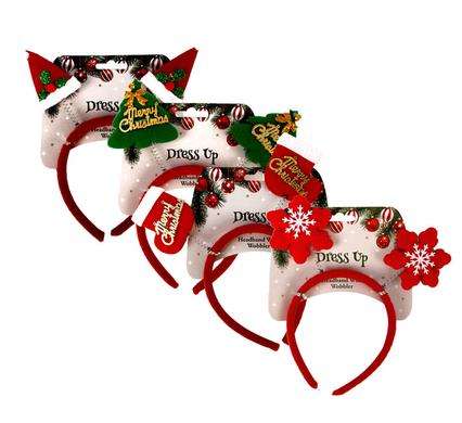 Xmas Wobble Headbands - Set of 4