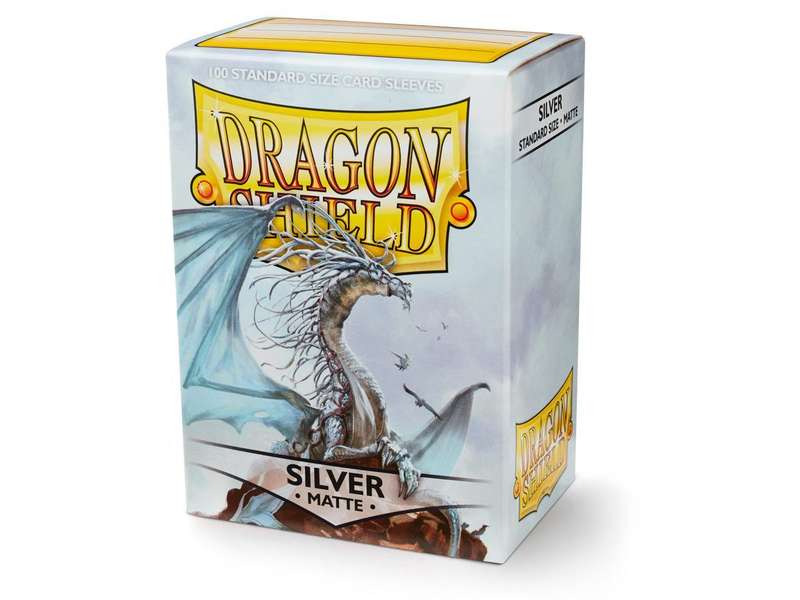 Dragon Shield Standard Size Matte 100ct - Dragon Shield Matte - Silver (100 ct. in box)