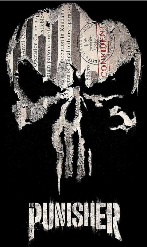 Punisher Skull Stamp T-Shirts - Male / XL / Black
