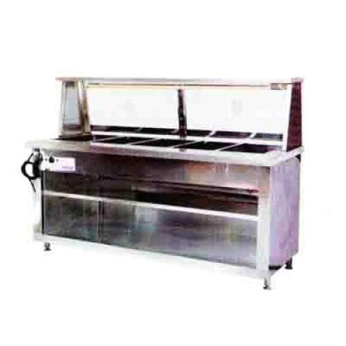 5 Division 1860mm Bain Marie With Sneeze Guard Econo Fm Bnmr9009o7