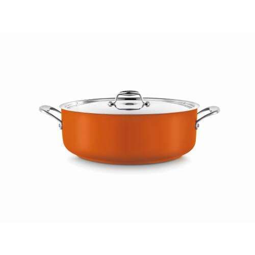 8.9l Pot (orange) Low Casserole W/lid Infiniti Pujadas Poc0089