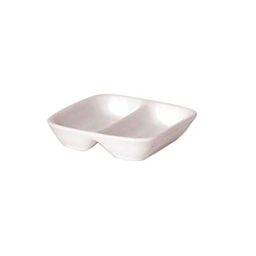 New Bone - White - Square 2 Compt. Dish 8.5cm (12) Lacw1800110 (24)
