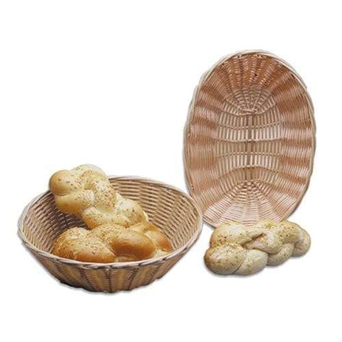 Bread Basket Woven Plastic Dark Brown Round - 220 x 200mm Bbr0001