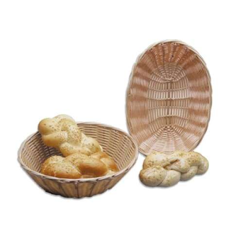 Bread Basket Woven Plastic Dark Brown Round- 220 x 200mm Bbr1001