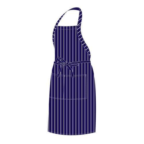 Chefs Uniform Bib Apron Black Chalk Stripe Chef E-quip Uni4039