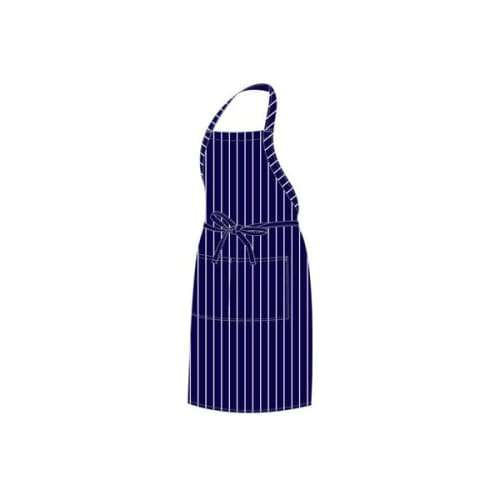 Chefs Uniform Full Bib Apron Butchers (blue) Stripe Chef E-quip Uni4017