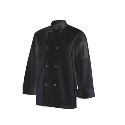 Chefs Uniform Jacket Basic Long - Black - Xx-large Chef E-quip Uni7015