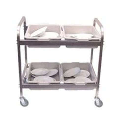 Dish Clearing Trolley S/steel With 4 Tote Boxes 870 x 545 x 930mm Dct1002