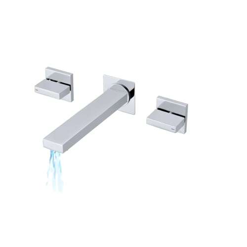 Double Lever Wall Mounted Basin / Bath Mixer Copper Chromecater Ssf-25