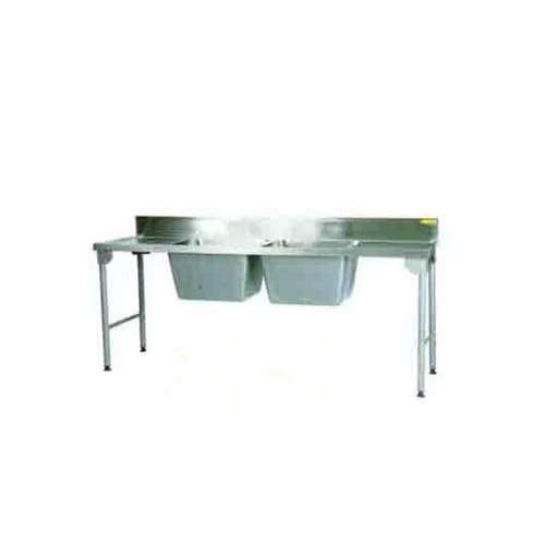 Double Pot Sink 2300mm Mild Steel Legs Left Sdsn1025o7