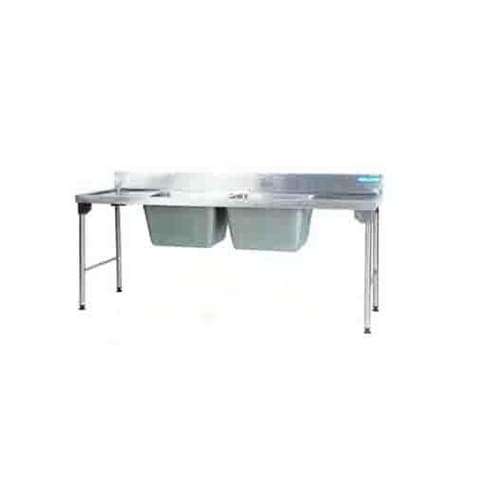 Double Pot Sink 2300mm S/steel Legs Left Ezwh1025o7