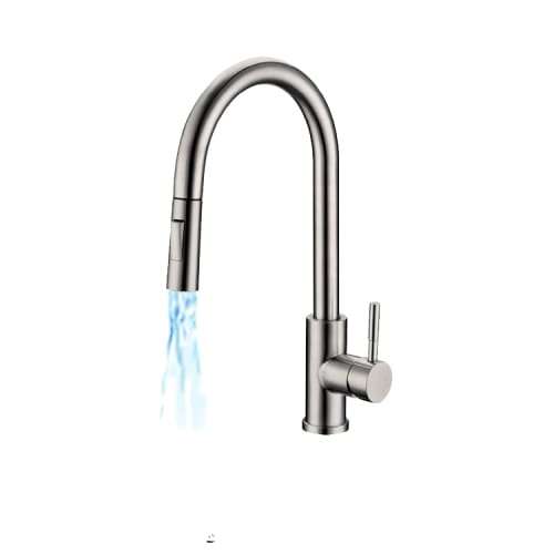 Kitchen Mixer With Pull Out Spout Tap Brushed S/steel Chromecater Ssf-11