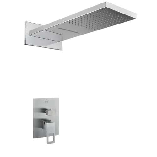 Long Shower Head, Arm & Mixer Set - S/steel Chromecater Sss-4