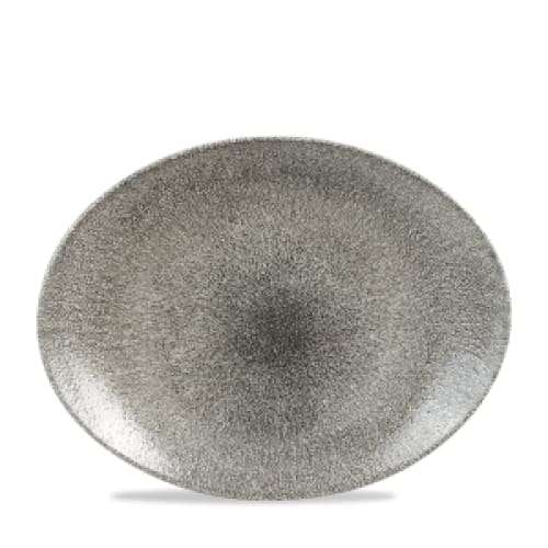 Raku Quartz Black Oval Coupe Plate 31.7 x 25.5cm (12) Cc-rkbq-op12.1