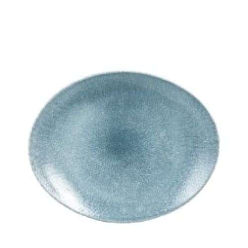 Raku Topaz Blue Oval Coupe Plate 31.7 x 25.5cm (12) Cc-rktb-op12.1