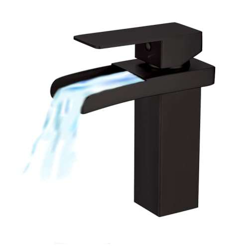 Single Lever Open Spout Basin Mixer Matt Black Chromecater Mbf-18